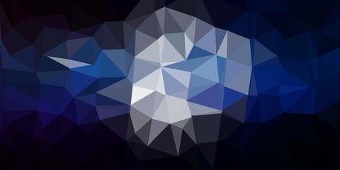 Dark blue, yellow vector polygonal backdrop.