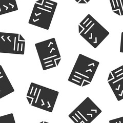 Document checklist icon in flat style. Report vector illustration on white isolated background. Paper sheet seamless pattern business concept.