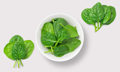 Spinach on a white background