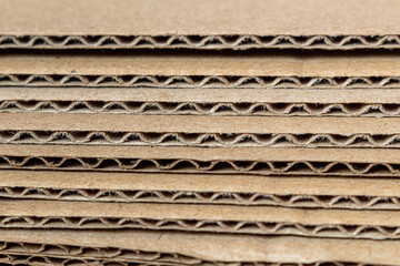 cardboard, carton layers side view edges texture, background close up