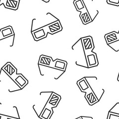 Film icon in flat style. Movie vector illustration on white isolated background. 3d glasses seamless pattern business concept.