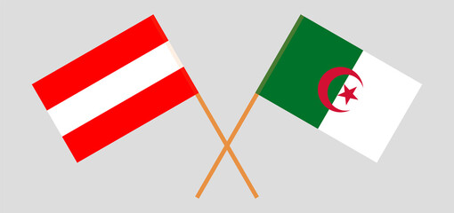 Crossed flags of Algeria and Austria