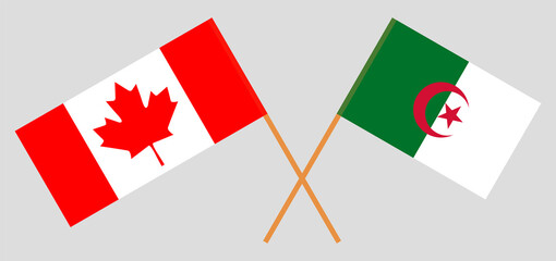 Crossed flags of Algeria and Canada