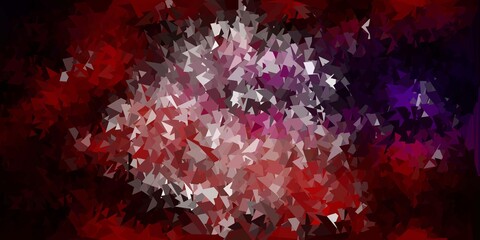 Dark pink, red vector gradient polygon layout.