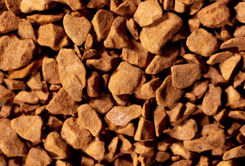 Close up of instant coffee granules as background.
