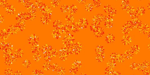 Light Orange vector texture with bright snowflakes.