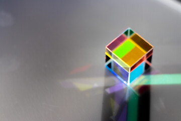 Color square crystal with rainbow