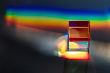 Color square crystal with rainbow