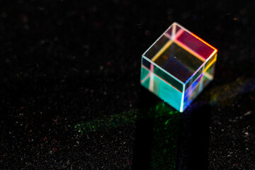 Color square crystal with rainbow