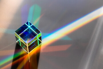 Color square crystal with rainbow
