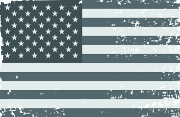Black and white grunge United States flag