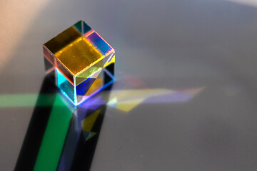 Color square crystal with rainbow
