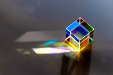 Color square crystal with rainbow
