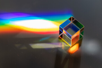 Color square crystal with rainbow