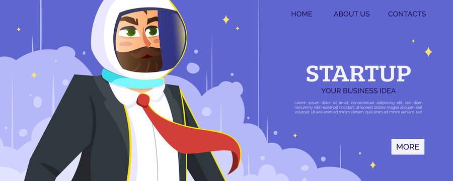 Startup web banner. Vector illustration
