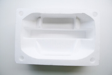 Styrofoam box  on white background, Sao Paulo, Brazil