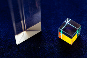 Color square crystal with rainbow