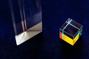 Color square crystal with rainbow