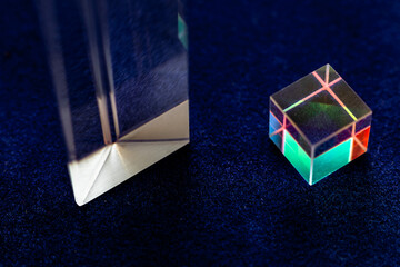 Color square crystal with rainbow