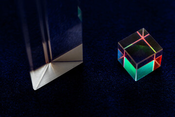 Color square crystal with rainbow