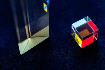 Color square crystal with rainbow