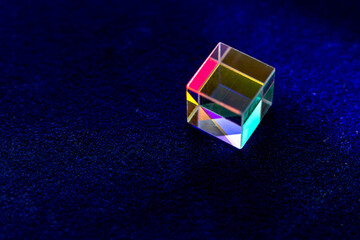 Color square crystal with rainbow