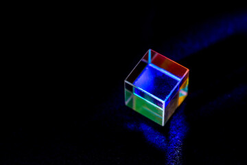 Color square crystal with rainbow