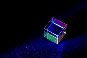 Color square crystal with rainbow