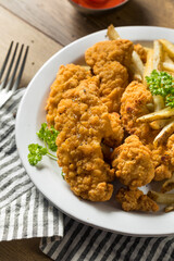 Deep Fried Chicken Tenders and Fries