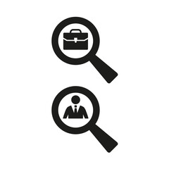 Search job icon on white background.