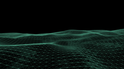 Big data. Technology background. Abstract background. Connecting dots on dark background. 3D rendering.