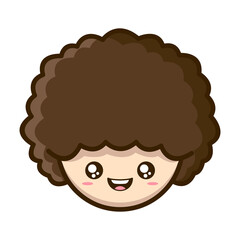 curly male mascot character