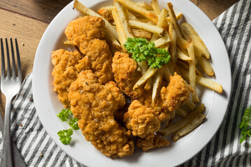Deep Fried Chicken Tenders and Fries