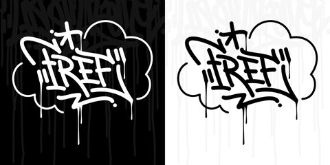 Abstract Hip Hop Hand Written Graffiti Style Word Free Vector Illustration Art
