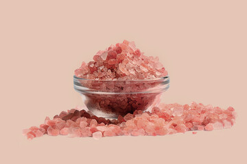 pink Himalayan salt on a pink background