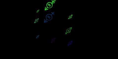 Dark Multicolor vector texture with women's rights symbols.