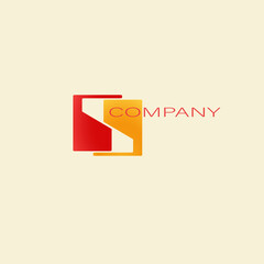 Fototapeta na wymiar s logo vector. red, orange color, minimalism 