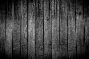 Fototapeta premium Old black wood wall texture and background. plank black wood wall.