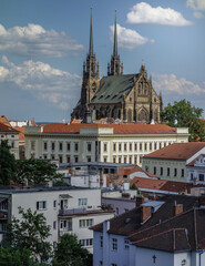 Obraz premium Cathedral of St. Peter & Paul as seen from Spilberk Castle , Brno, Czech Republic