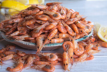 small shrimps on a plate