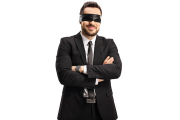 Obraz na płótnie Canvas Businessman wearing a blindfold
