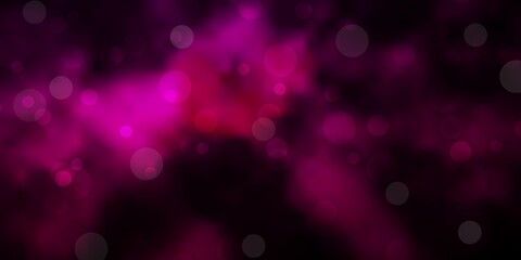 Dark Pink vector pattern with spheres. Abstract decorative design in gradient style with bubbles. Pattern for websites.