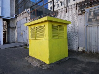 Naklejka premium small yellow factory electrical substation