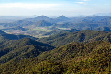 Fototapeta na wymiar Forested mountains on the road to Da Lat, Vietnam