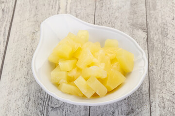 Marinated pineapple pieces