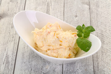 Curd with dry apricot