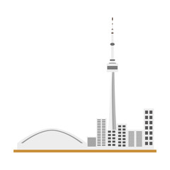City landmark of Toronto. Canadian National Tower - Vector - obrazy, fototapety, plakaty