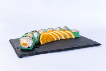Sushi rolls japanese cuisine restaurant menu food