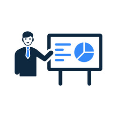 Business presentation icon / vector graphics