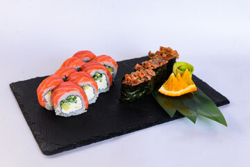 Sushi rolls japanese cuisine restaurant menu food